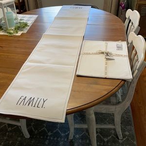 Rae Dunn table runner and placemats